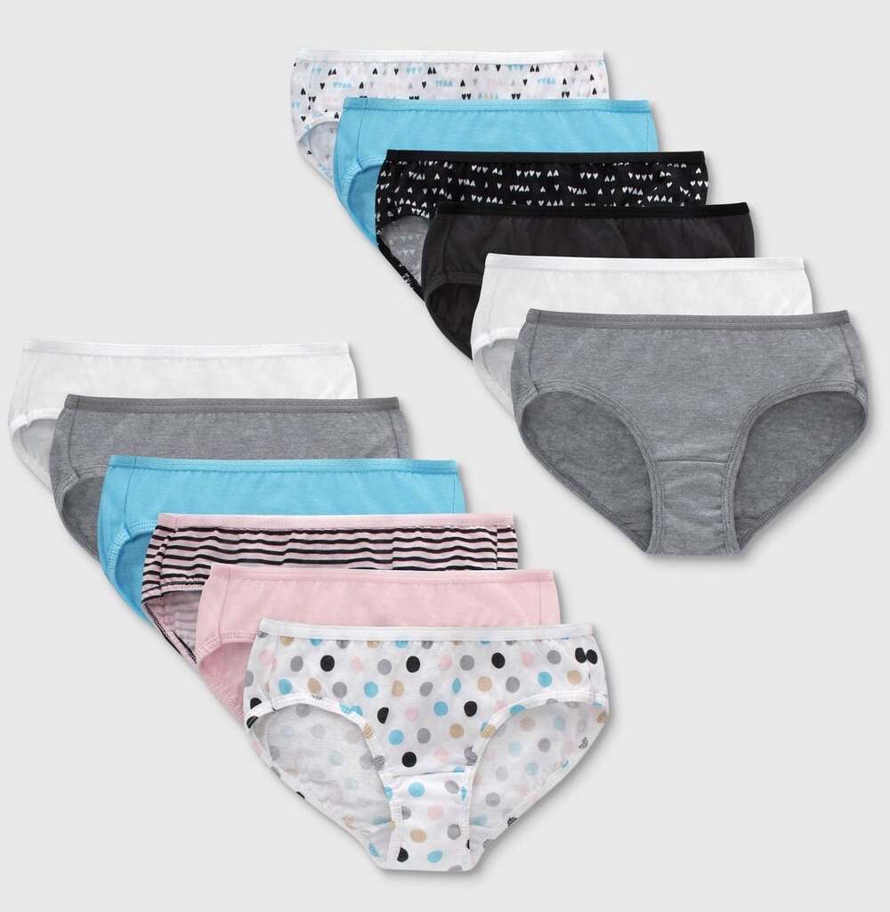 13 Pack Hanes Girls Hipster Size 6 Tagless Underwear Cotton Soft No Ride Up